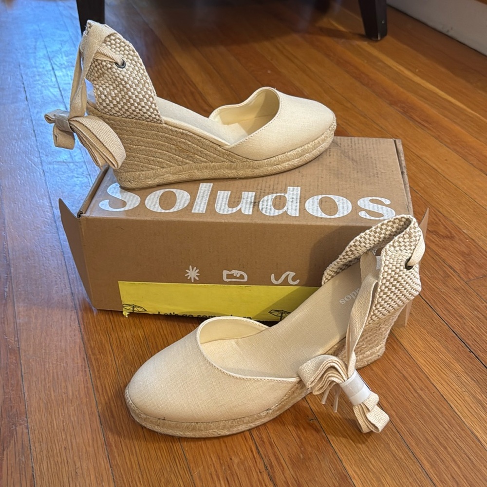 Solids - ivory wedge classic espadrilles